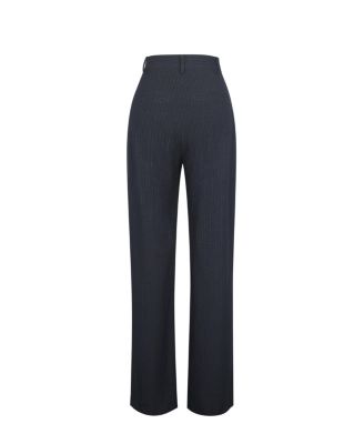 Women's Quinnie Navy Striped High-Waisted Straight Leg Pant