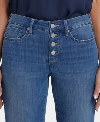 Women's Relaxed Piper Crop Exposed Button Fly Jeans