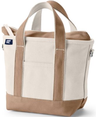 Small 3 Pocket Zip Top Canvas Tote Bag