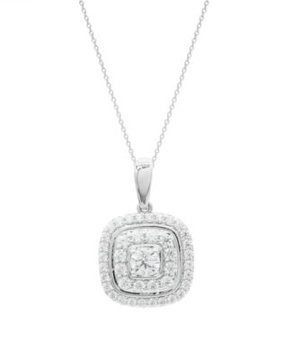 Wrapped in Love - Diamond Pendant Necklace (1 ct. t.w.) in 14k White Gold, 18" + 2" extender