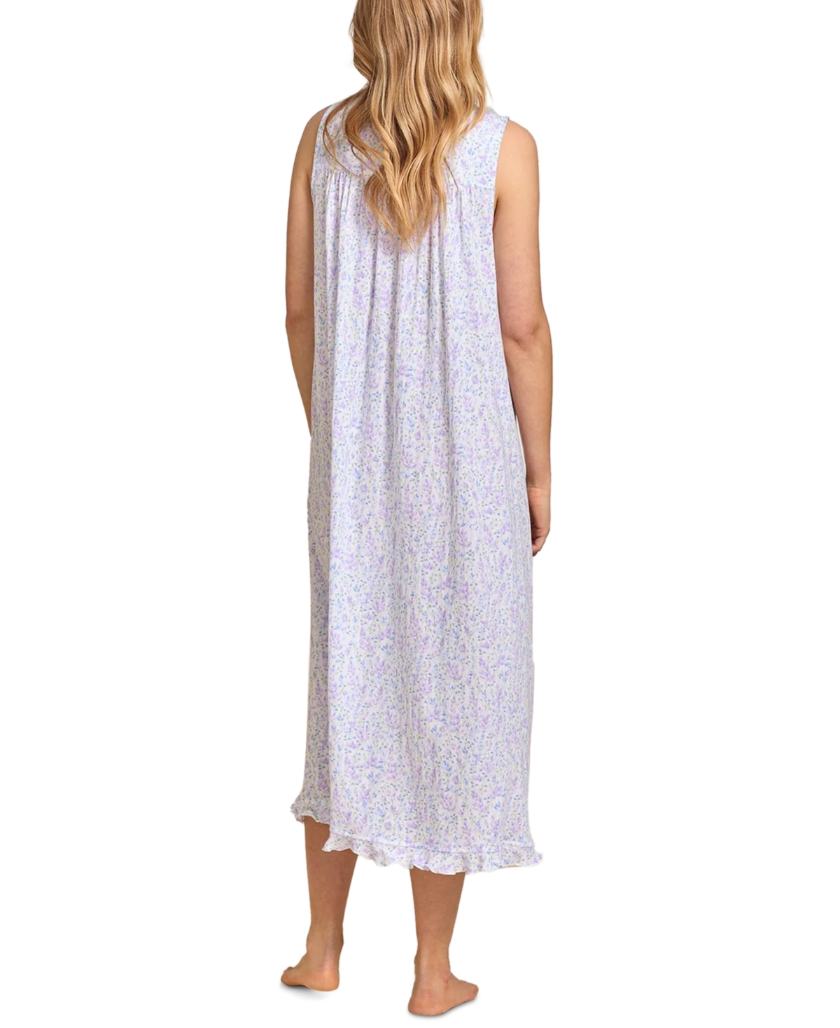 Eileen West Women's Printed Sleeveless Pointelle Ballet Nightgown