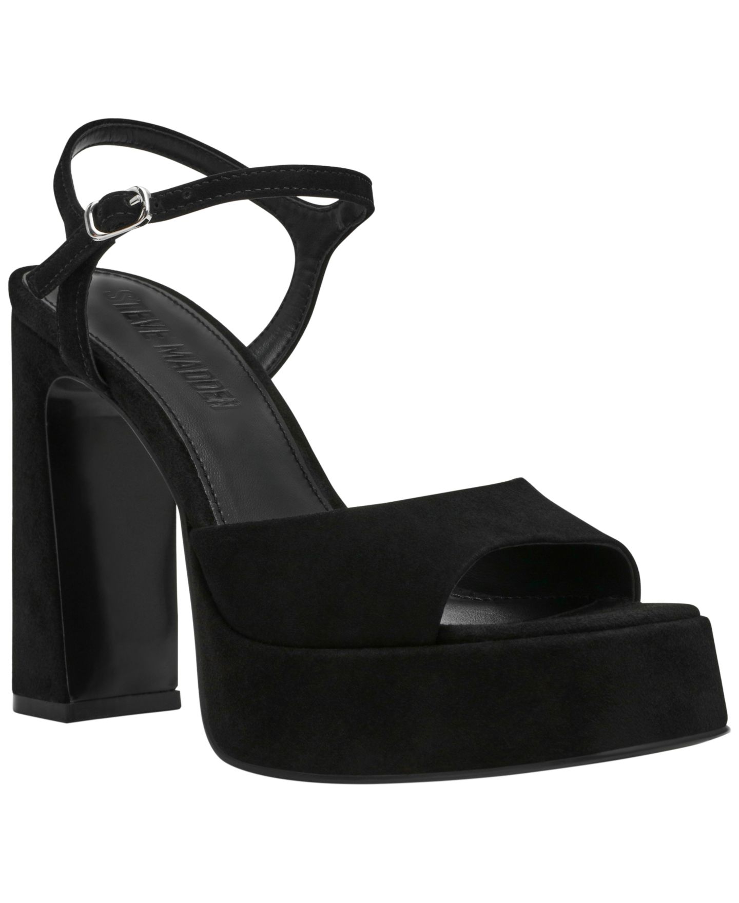 Женские сандалии Steve Madden Liandra Platform Dress Sandals, цвет: Чёрный замшевый — фото 1