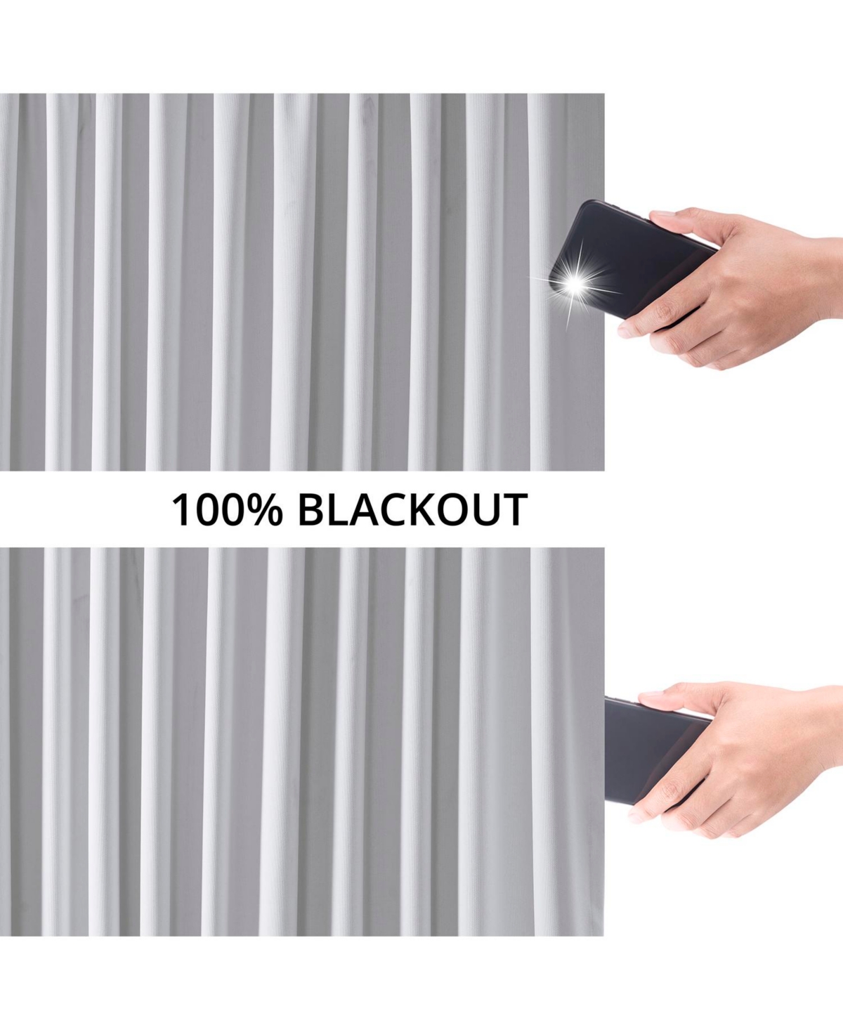 Half Price Drapes White Extra Wide Performance Linen Hotel Blackout Curtain
