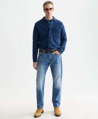 Men's Washed Textured Long-Sleeve Shirt