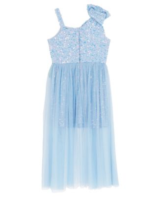 Girls 7-16 Fuzzy Sequin Bow Shoulder Dress