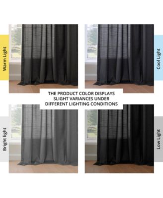 Rustic Weave Linen Curtains (2 Panels) Sheer Window Curtains Panel Set, Rod Pocket Curtains, 50 inches Wide Linen