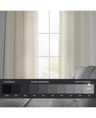 Grommet Textured Faux Linen Sheer Curtain