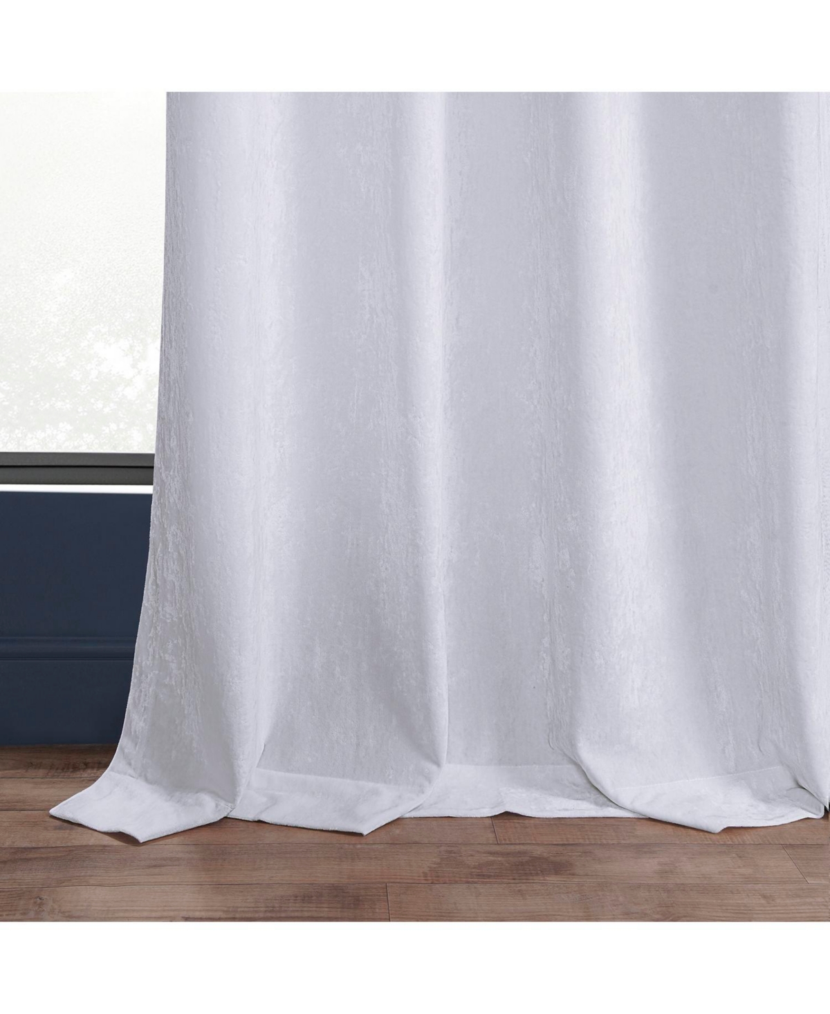Half Price Drapes Pearl White Lush Crush Velvet Room Darkening Curtain
