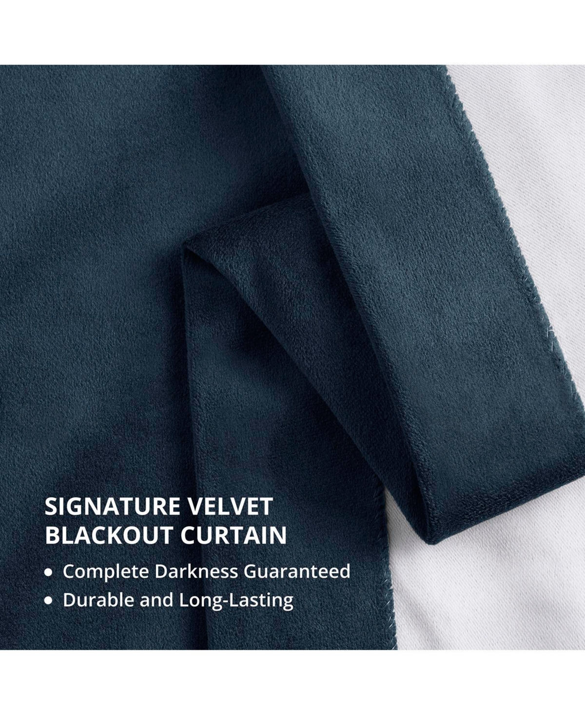 Half Price Drapes Midnight Blue Grommet Signature Velvet Blackout Curtain
