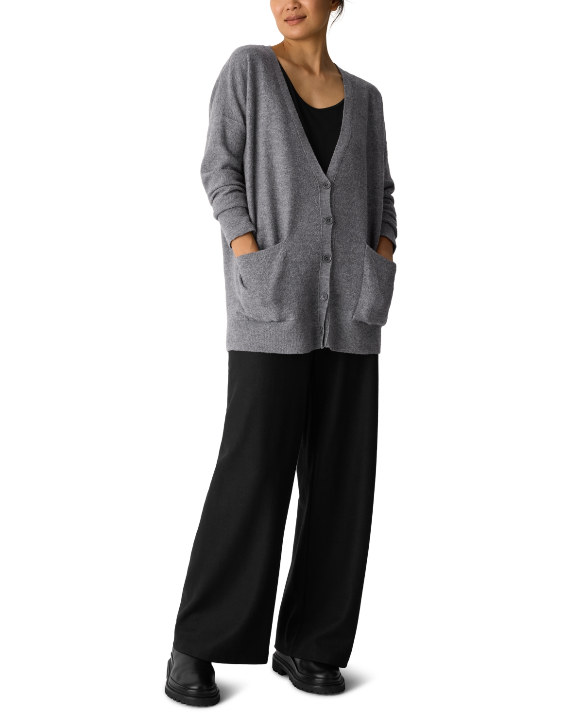 Eileen Fisher Women's V-Neck Cardigan Sweater, Regular and Plus