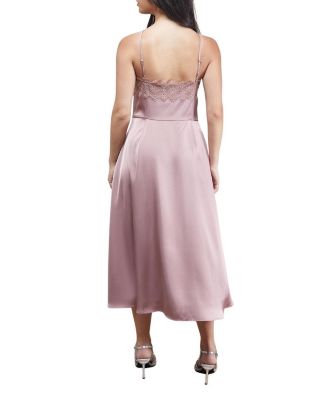 Women's Lace Detail Midi Prom Dress