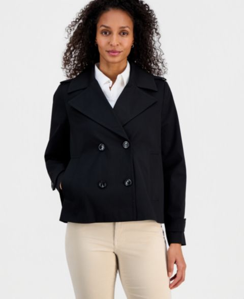 Женские куртки London Fog Short Double-Breasted Trench Coat
