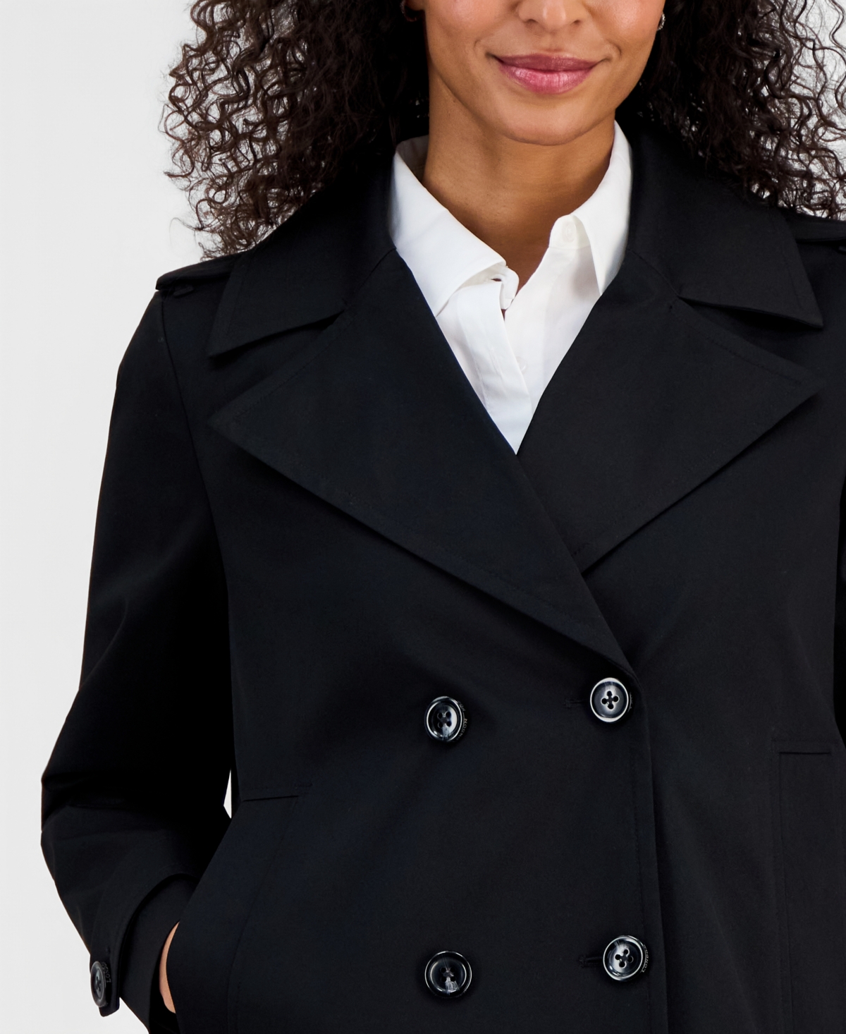 London Fog Women's Short Double-Breasted Trench Coat