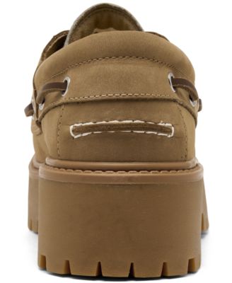 Women's Stone Street 3-Eye Leopard Print Platform Boat Shoes from Finish Line