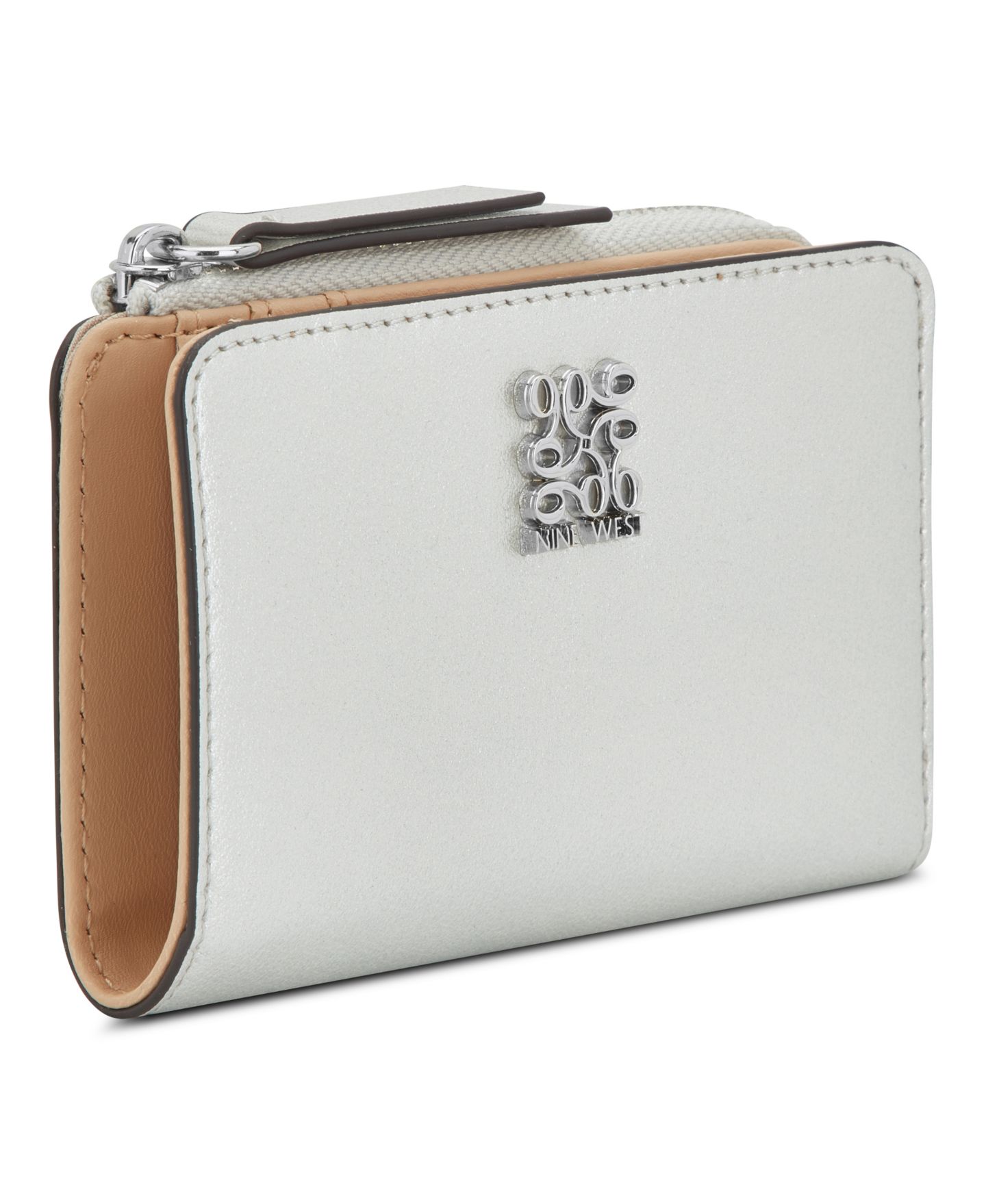 Женский кошелёк Nine West Cramer Zip Around Card Case, цвет: Серебряный — фото 4
