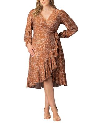 Plus Size Julia Long Sleeve Wrap Dress