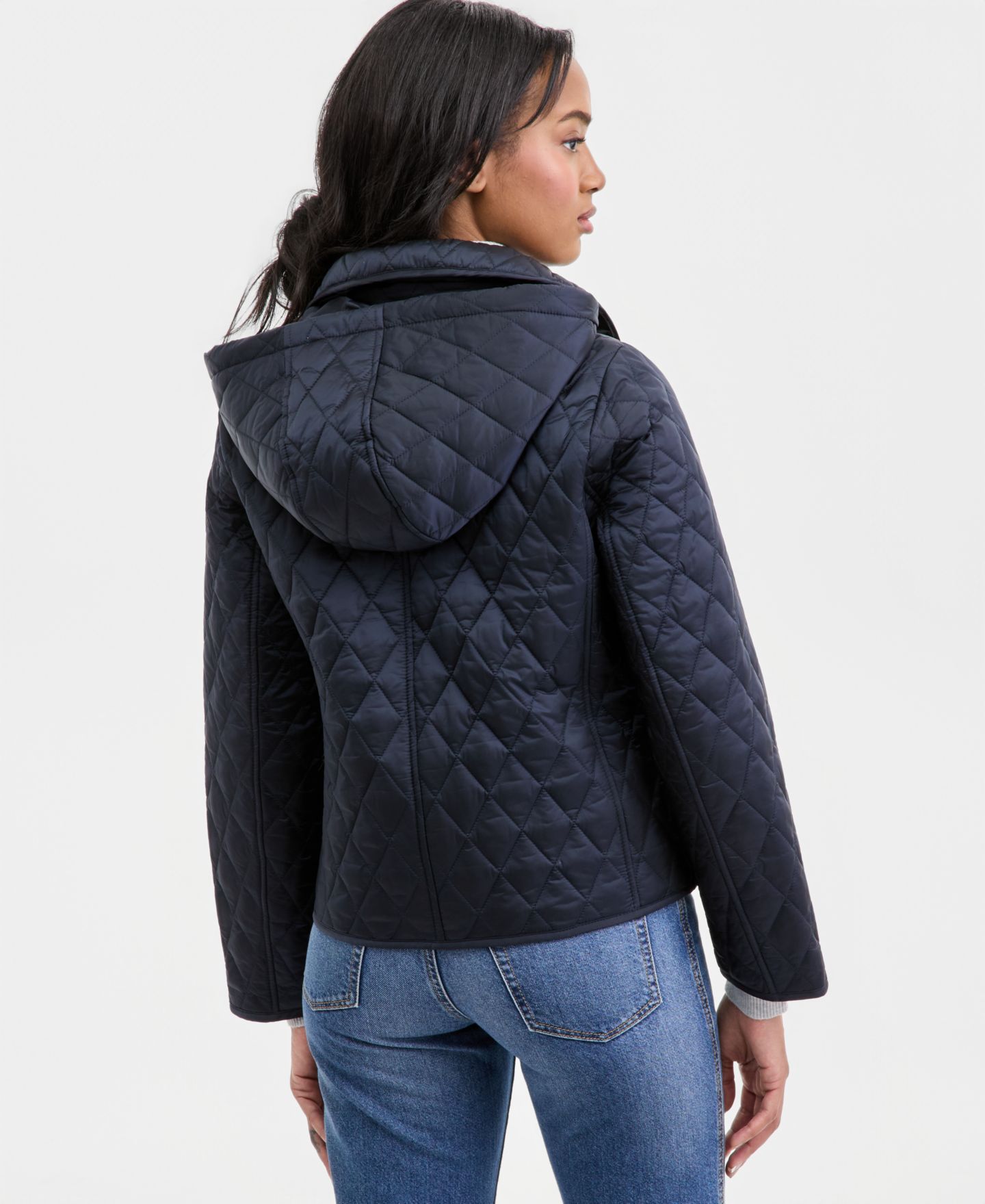 Женское пальто MICHAEL Michael Kors Short Hooded Quilted, цвет: Тёмно-синий — фото 5