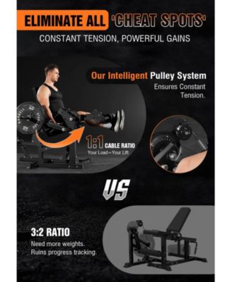Leg Extension & Curl Machine - Adjustable 2-in-1 Cable System for Home Gym
