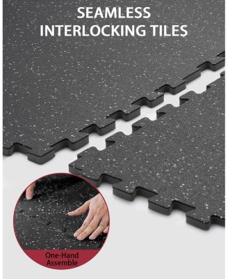 0.56" Interlocking Gym Flooring - 48 Sq Ft EVA Foam & Rubber Top Exercise Mats