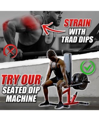 Plate Loaded Seated Dip Machine - 400LB Tricep Press & Cable Combo for Home Gym