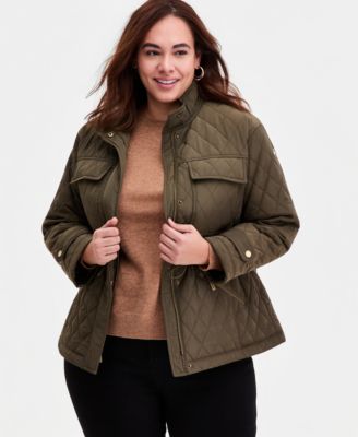 Plus Size Short Quilted Coat