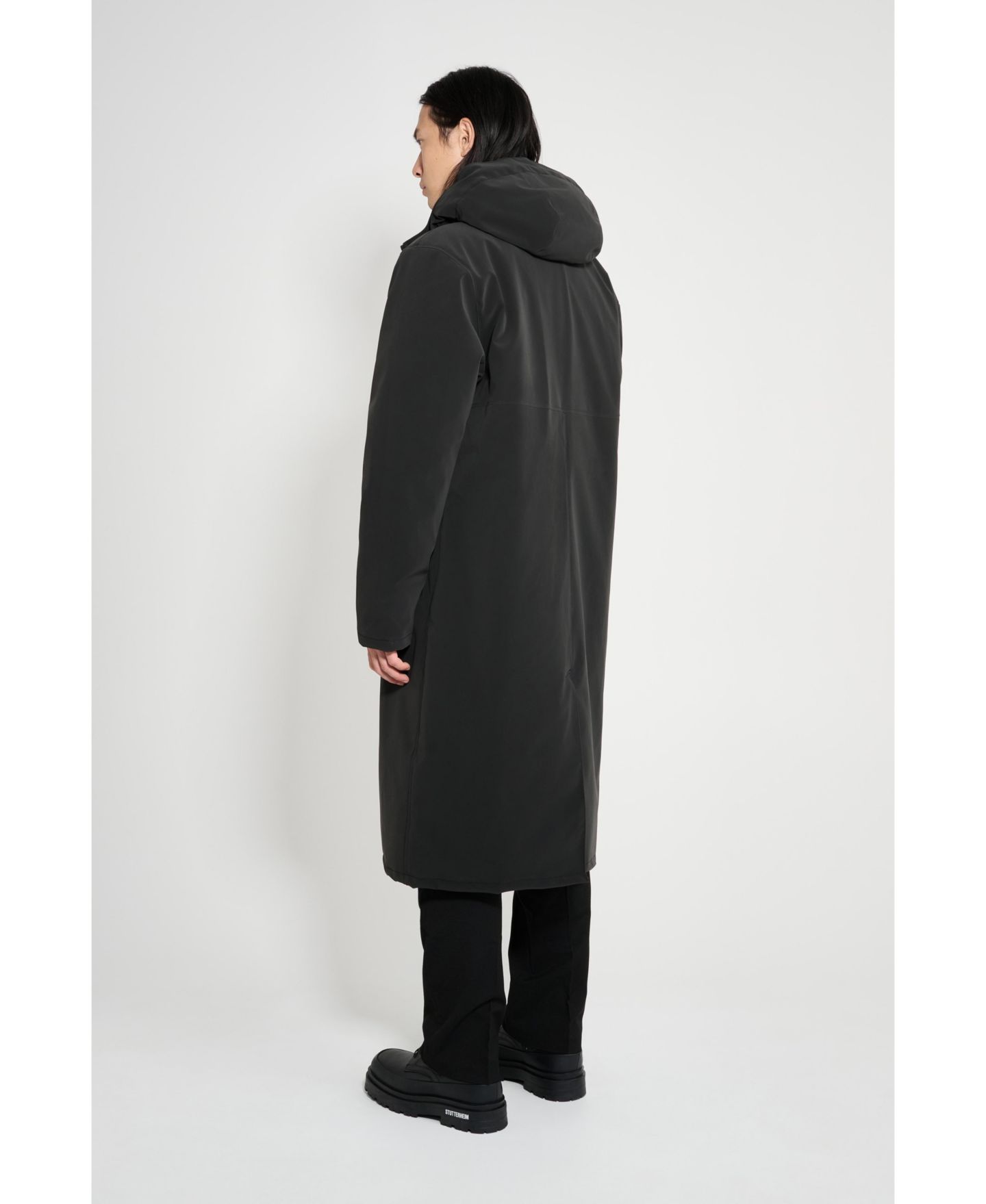 Мужское пальто Stutterheim Stockholm Long Matte Winter, цвет: Чёрный — фото 4