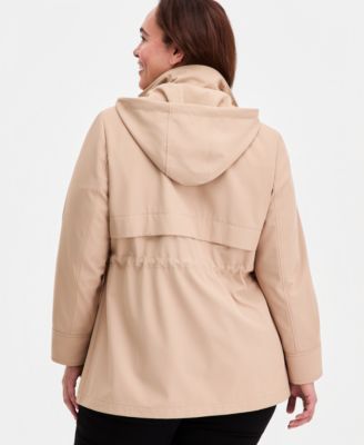 Plus Size Zip-Front Hooded Anorak