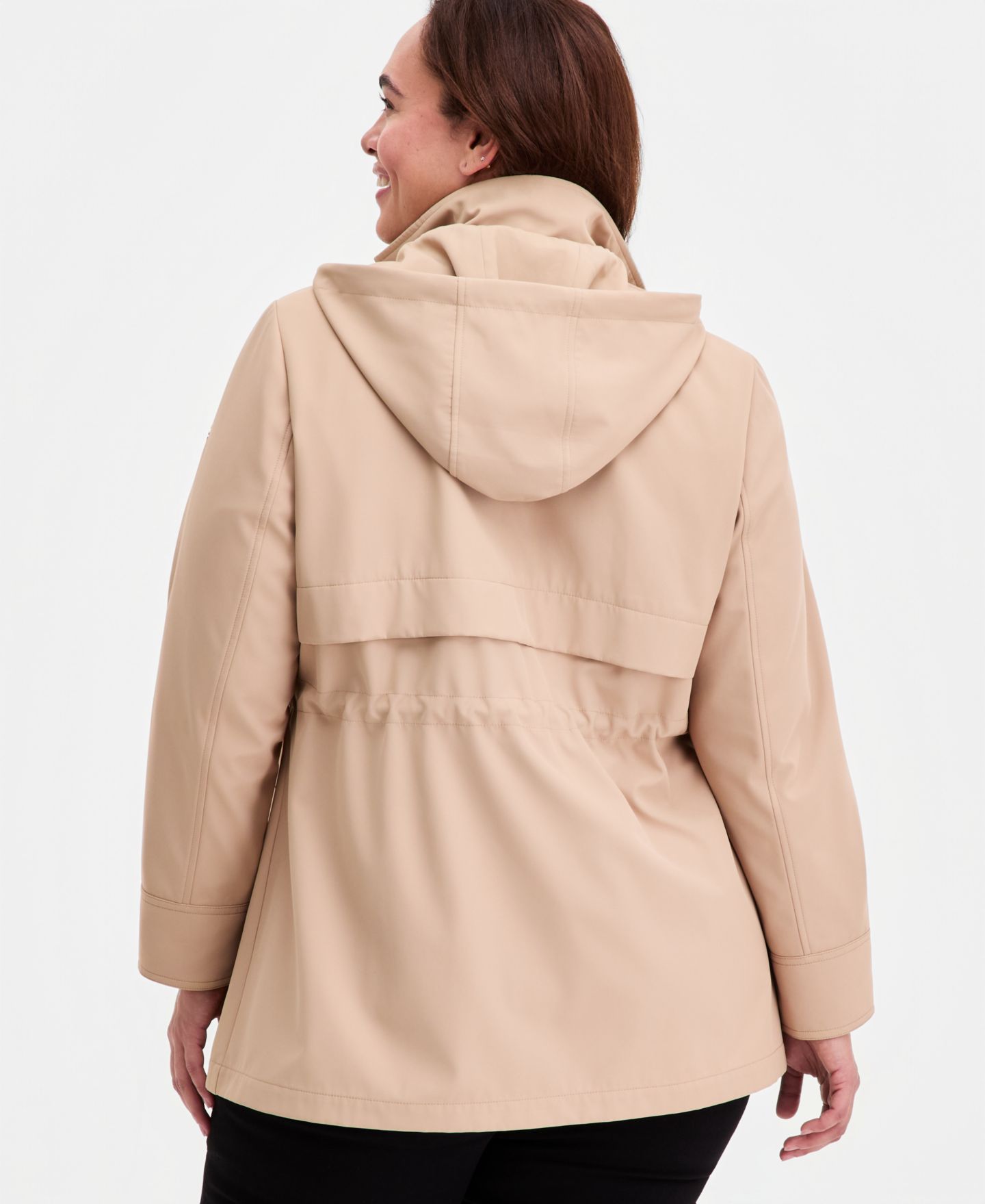 Женская куртка MICHAEL Michael Kors Plus Size Zip-Front Hooded Anorak, цвет: Хаки — фото 3