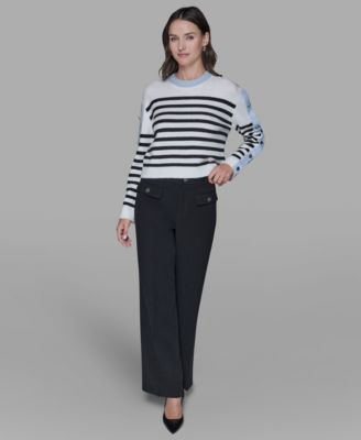 Women's Contrast Trim Pull-On Sweater