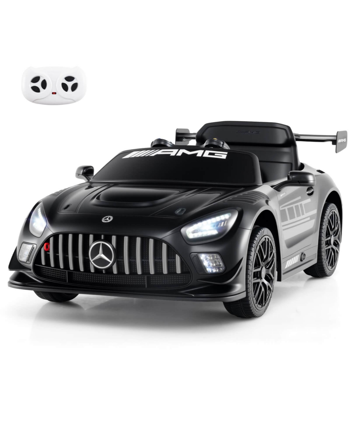 Costway Ride on Car Licensed Mercedes-amg GT3 Kids Car with Remote Control 3 Speeds