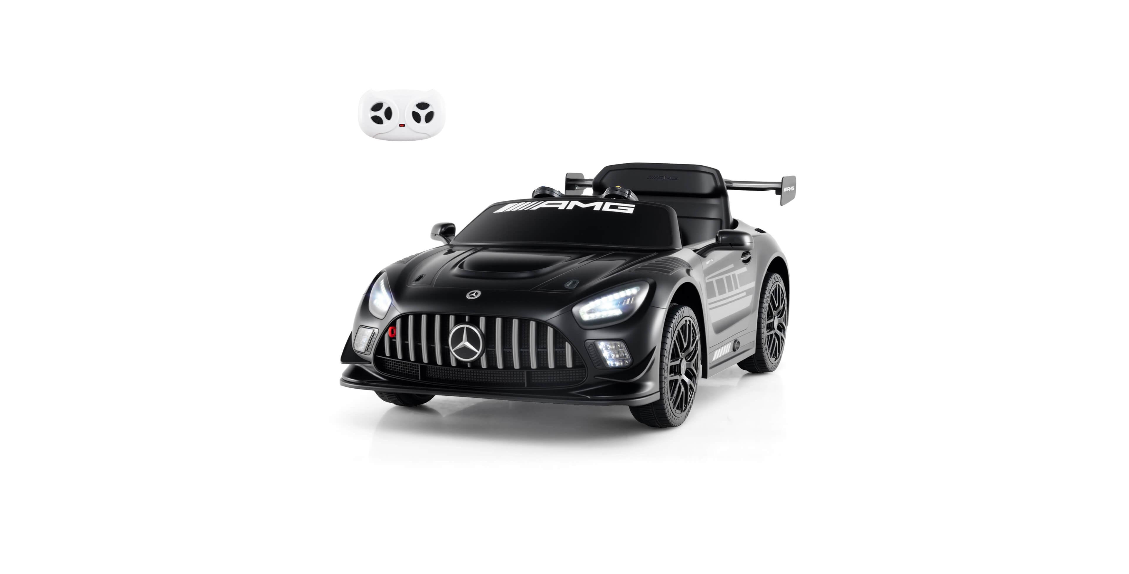 Costway Ride on Car Licensed Mercedes-amg GT3 Kids Car with Remote Control 3 Speeds