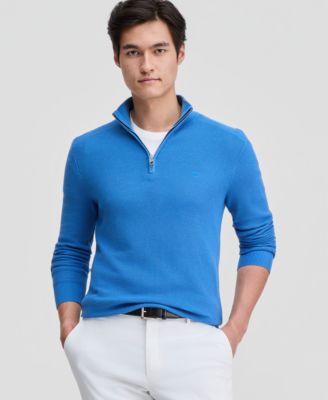 Men's Mouline Texture Quarter-Zip Sweater