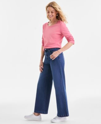 Women's High-Rise Wide-Leg Jeans, Macy's Exclusive