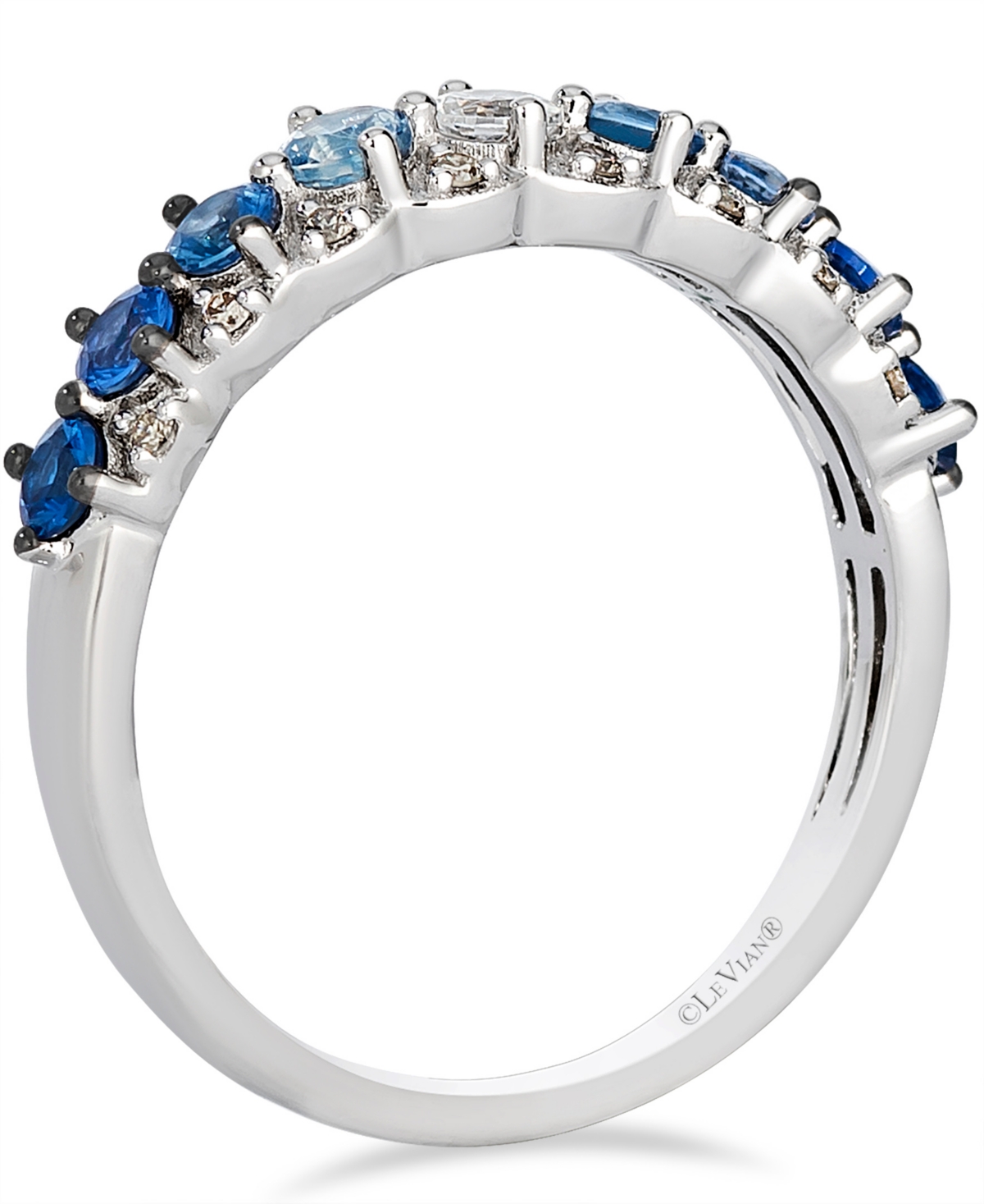 Le Vian White Sapphire (0.11 ct. t.w.), Sapphire Ombre (0.67 ct. t.w.), and Nude Diamond (0.09 ct. t.w.) Ring in 14K Vanilla Gold