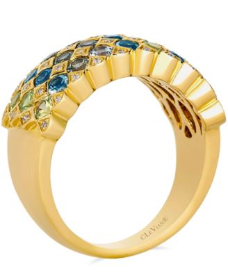 Montana Sapphire (1.62 ct. t.w.) and Nude Diamond (0.16 ct. t.w.) Ring in 14k Honey Gold
