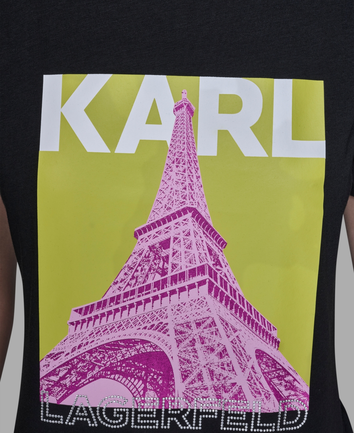 Karl Lagerfeld Paris Women's Eiffel Tower Printed Short-Sleeve T-Shirt