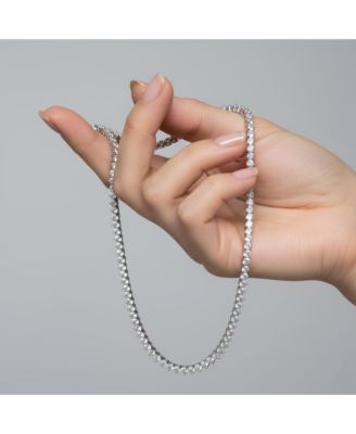 Flawless Tennis Necklace with Round Shape Cubic Zirconia