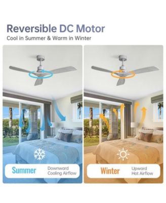 52-inch Modern Silver 3 Blades Walnut Ceiling Fan with 6 Speed Remote control and Timing and Forward Reverse Rotation Function for Indoor