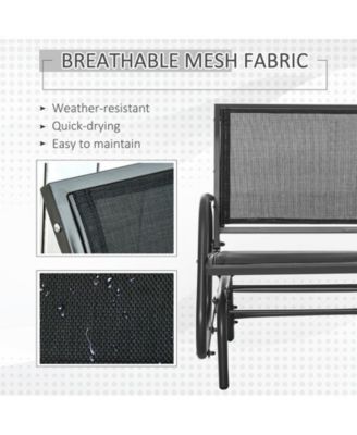 Outdoor Gliders with Breathable Mesh Fabric Curved Armrests,