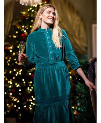 Women's Starry 3/4 Sleeve High Neck Midi Dress