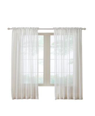 Rhapsody Voile Sheer Rod Pocket Light Filtering style Allows Natural Light Flow Curtain Panel 54" x 84" Shell