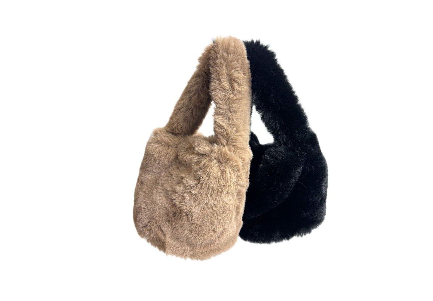 Женская сумка Hat Attack Faux Fur Mini, цвет: Чёрный — фото 3