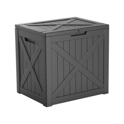 30 gal Patio Waterproof Resin Deck Box Lockable Outdoor Storage Garden Tools