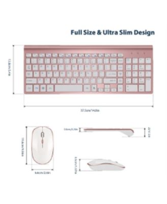 Ultra-Thin Silent Ergonomic Wireless Keyboard and Mouse Combo with Numeric Keys and 2.4G Receiver for PC and Laptop