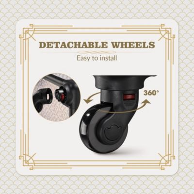 Rolling Makeup Train Case Cosmetology Organizer Box Art Deco Graphite