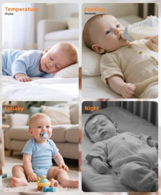 1080P Dual-Mode Baby Monitor with Two-Way Talk, Auto Tracking, Night Vision & Cry Alert