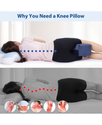 Memory Foam Knee Pillow for Side Sleepers Ergonomic Leg, Hip & Spine Support Cushion with Washable Cover