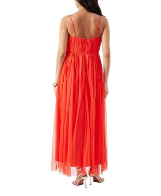 Women's Tulle Strappy Bandeau Maxi Dress