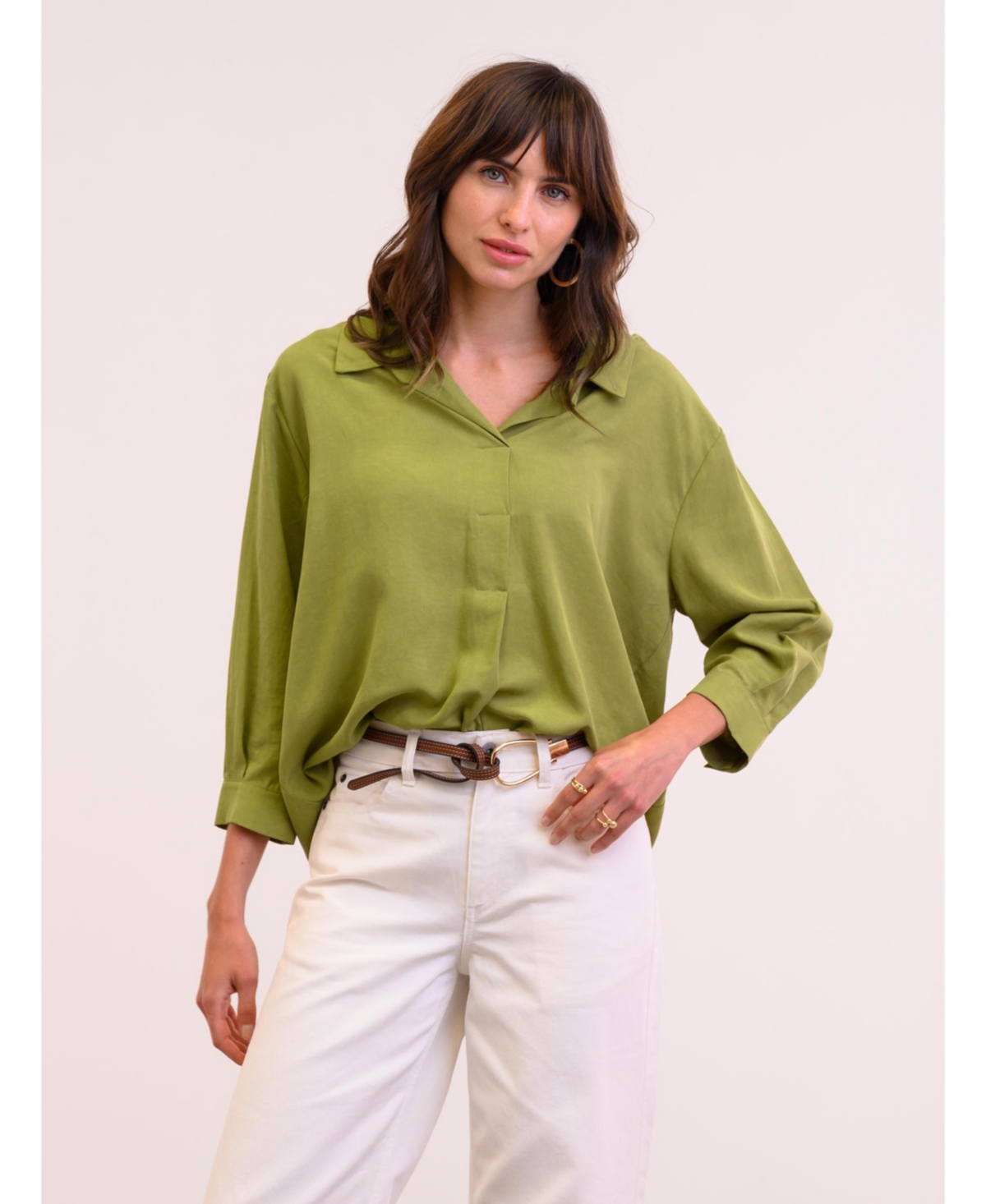 Celtic & Co. Women's Linen Blend Relaxed Blouse