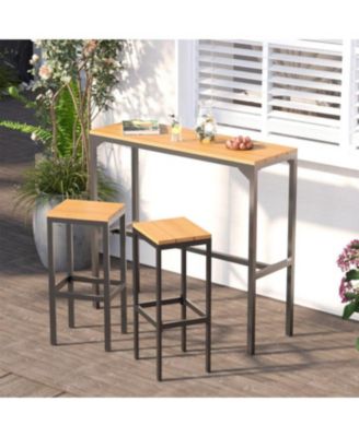 3 Pieces Outdoor Bar Set of 2 for Balcony